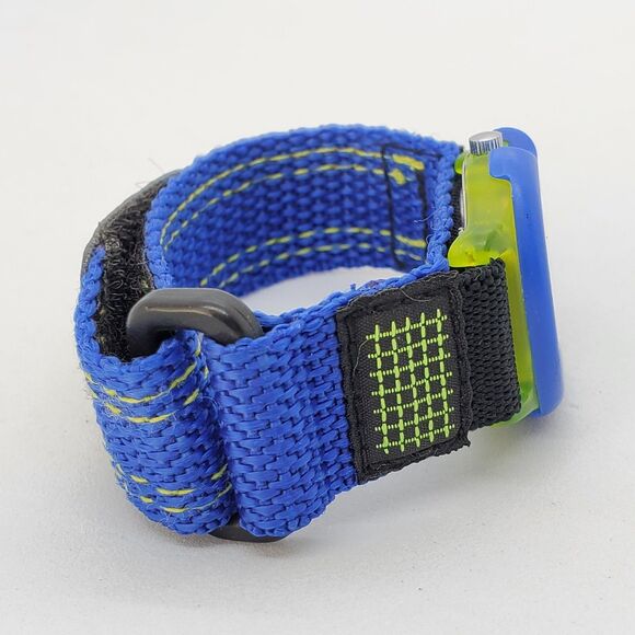 Timex Kids 30MM Watch Blue Green Black Nylon Strap Date Indicator New Battery - Picture 7 of 12